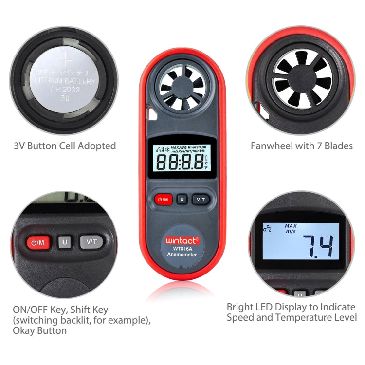 Wintact WT816A 数字式風速計