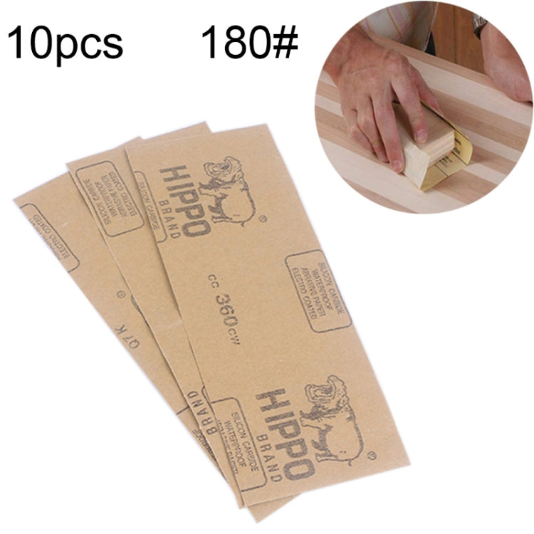 10pcs Grit 180 Wet And Dry Polishing Grinding Sandpaper，Size: 23 x 9cm