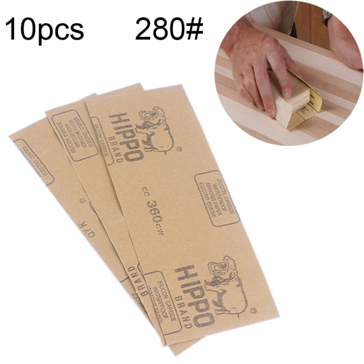 10pcs Grit 280 Wet And Dry Polishing Grinding Sandpaper，Size: 23 x 9cm