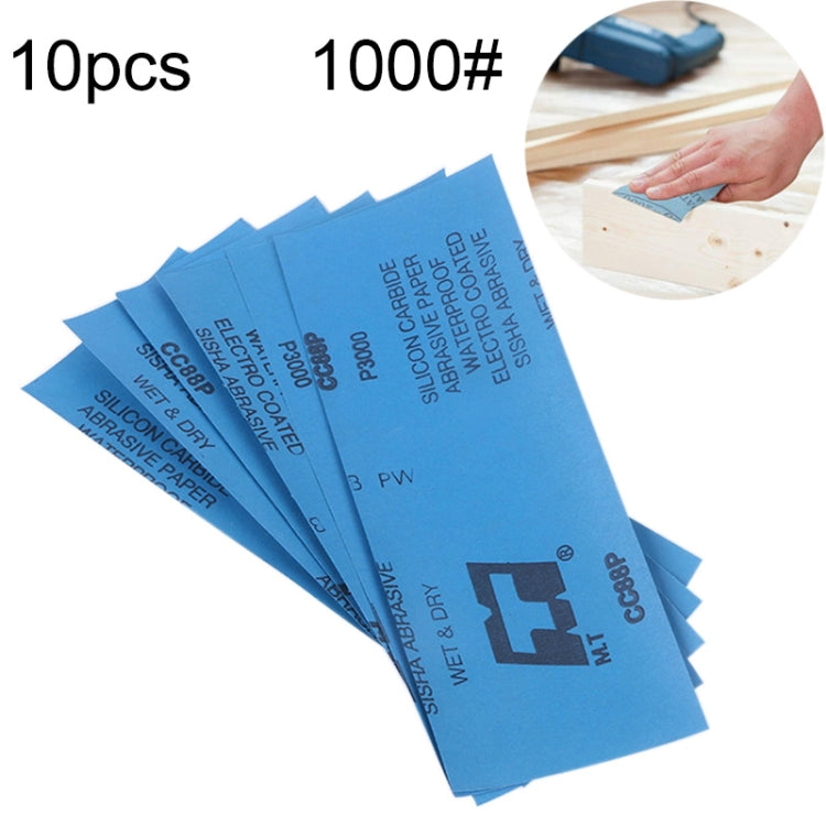 10pcs Grit 1000 Wet And Dry Polishing Grinding Sandpaper，Size: 23 x 9cm