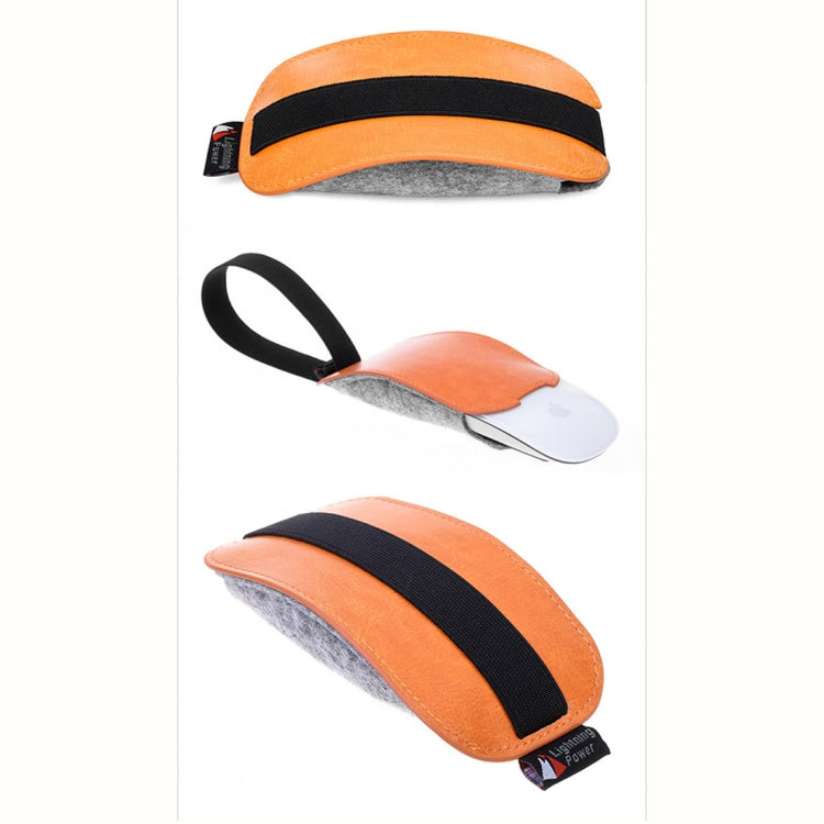 蘋果Magic Mouse 2 歐式鬆緊PU皮毛氈鼠標收納包