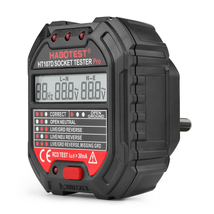 HABOTEST HT107D Multifunctional Digital Display Socket Tester