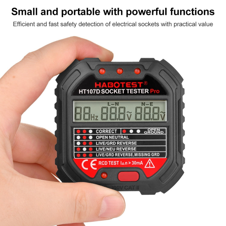 HABOTEST HT107D Multifunctional Digital Display Socket Tester