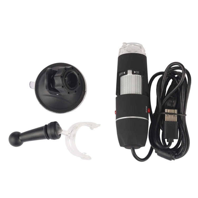 1600X變焦30萬像素高清2合一USB顯微鏡帶8顆燈珠 &台座