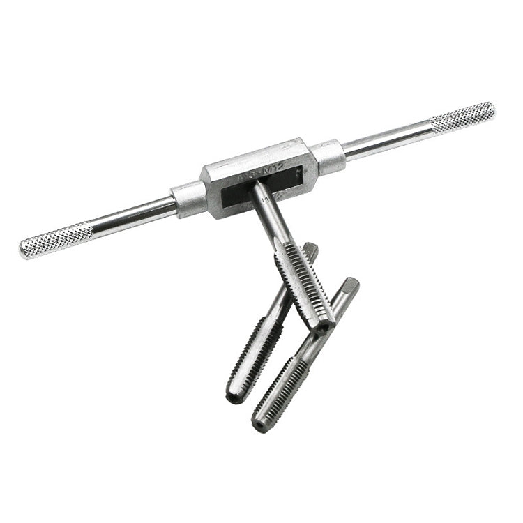 12個裝 多規格絲錐板牙組合套裝 手用公制絲攻扳手絞手架