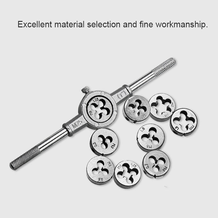 12個裝 多規格絲錐板牙組合套裝 手用公制絲攻扳手絞手架