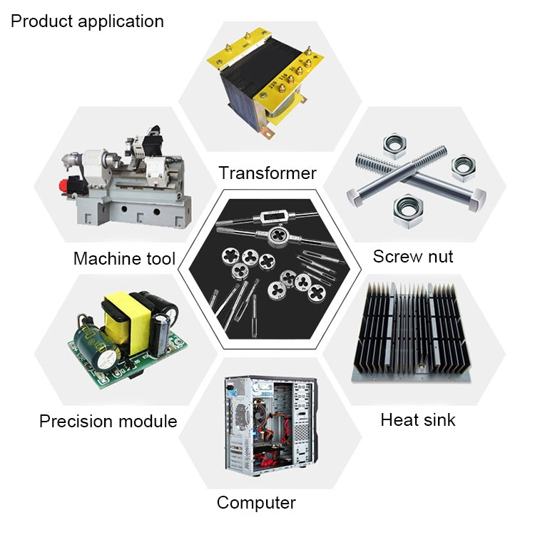 12個裝 多規格絲錐板牙組合套裝 手用公制絲攻扳手絞手架