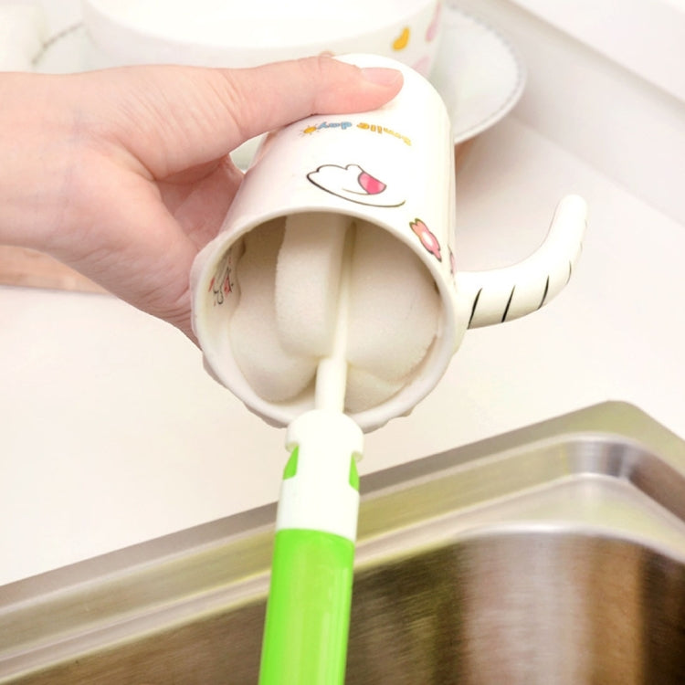 10個一賣  可拆卸手柄海綿清潔杯刷 / 洗杯刷，尺寸: 25.5x6cm，顏色隨機發貨