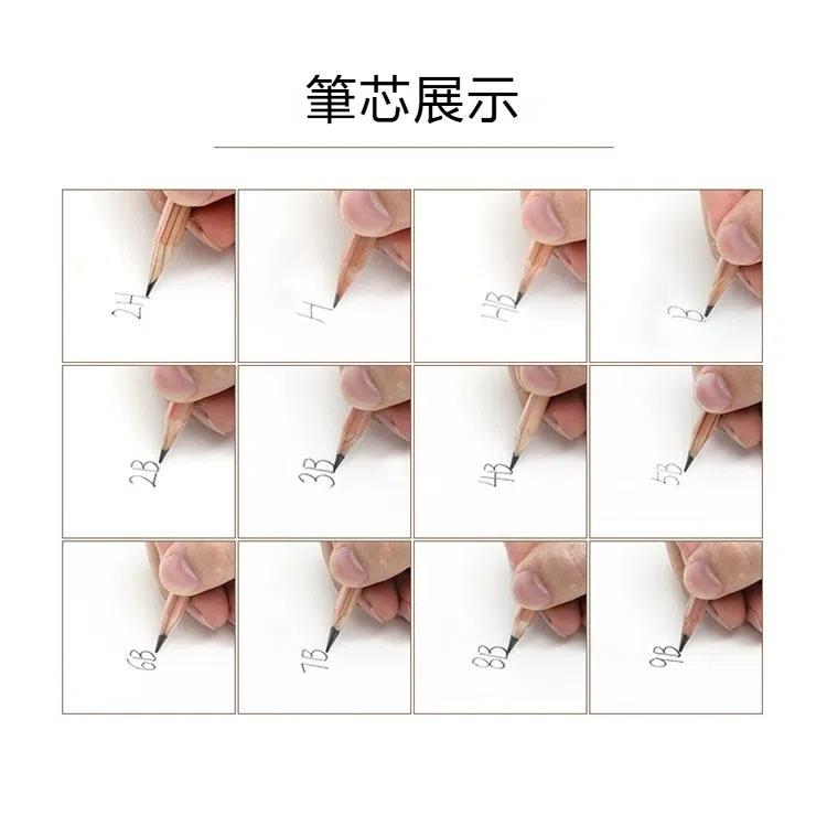 12pcs Drawing Writing Sketch Wooden Pencil Pre-sharpened 2B Art Graphite Pencils