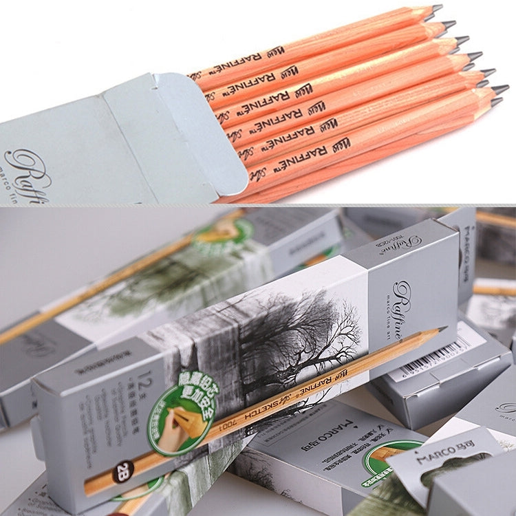 12pcs Drawing Writing Sketch Wooden Pencil Pre-sharpened 2B Art Graphite Pencils