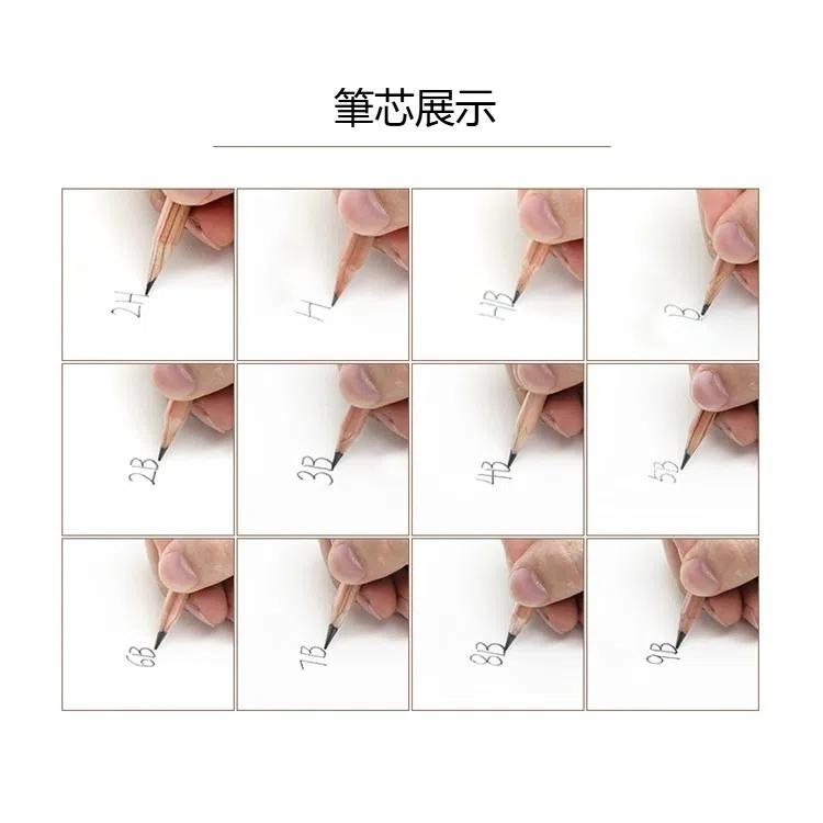 12pcs Drawing Writing Sketch Wooden Pencil Pre-sharpened HB Art Graphite Pencils