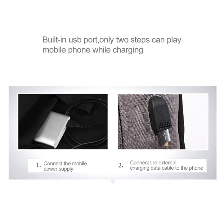 791-1款15.6英寸及以下 通用多功能牛津布電腦雙肩包學生包，帶外置USB充電接口，尺寸：46x32x12cm