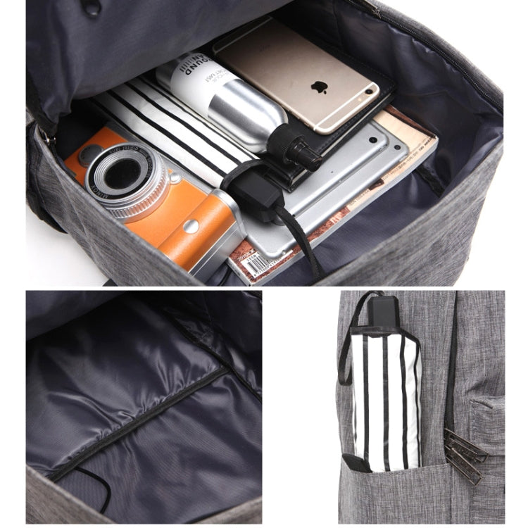 9012款15.6英寸及以下 通用多功能牛津布電腦雙肩包學生包，帶外置USB充電接口，尺寸：45x31x16cm