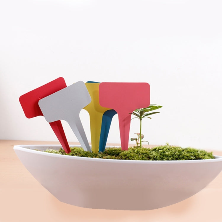 100片裝 花卉標籤 園藝標籤 T型標籤 插地標籤 顏色隨機