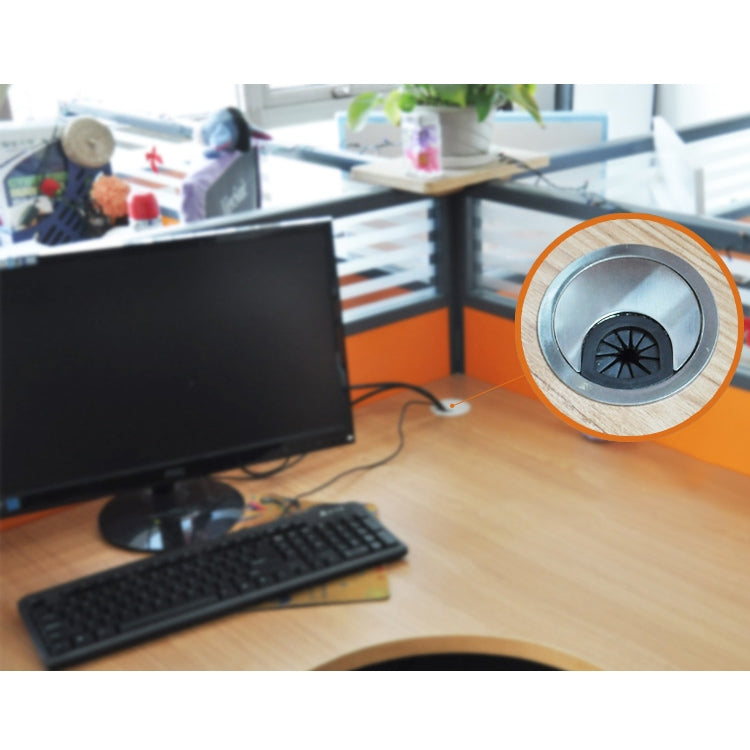 10 PCS 辦公桌電腦桌麵塑料圓型穿線盒孔蓋，開孔直徑：53mm