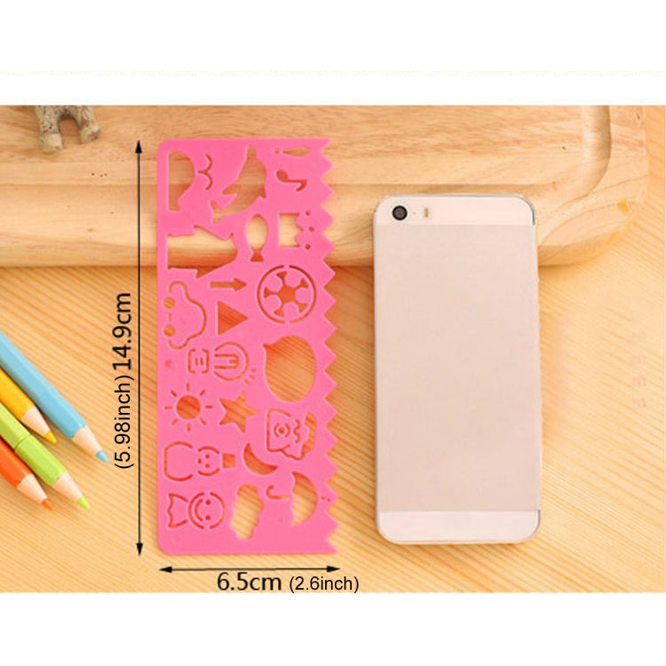 10個賣 美術繪畫尺 鏤空速畫板 創意糖果色尺子 顏色隨機發貨