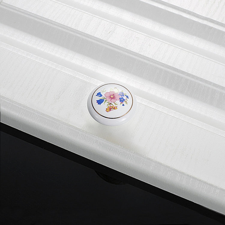 10個一賣 5085-大金圈喇叭花 單孔陶瓷櫥櫃拉手