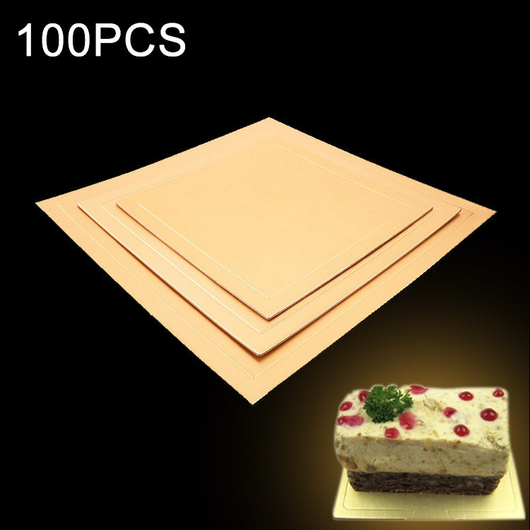 100pcs / Pack Square Cake Cardboard Pad Golden Cake Mousse Cake Mat, Size: 28 x 28cm