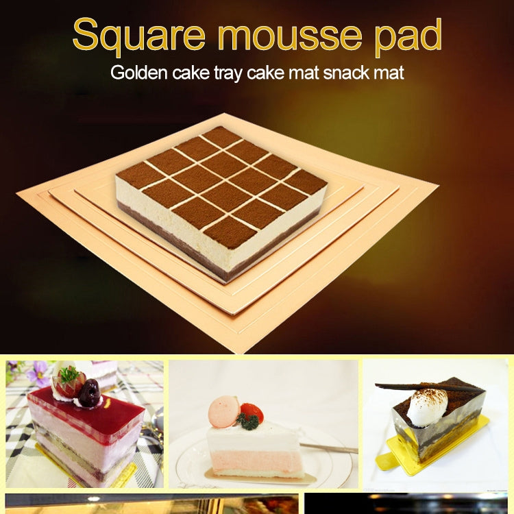 100pcs / Pack Square Cake Cardboard Pad Golden Cake Mousse Cake Mat, Size: 28 x 28cm