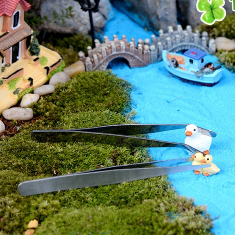 10 PCS 不銹鋼植物清潔彎頭鑷子 植物清潔工具水族箱維護工具海洋水族館活體植物鑷子，長度12厘米