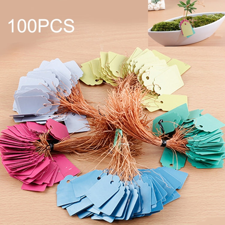 100個賣 防水耐用和可重複使用塑料花園植物標籤 植物吊牌標籤，顏色隨機發貨