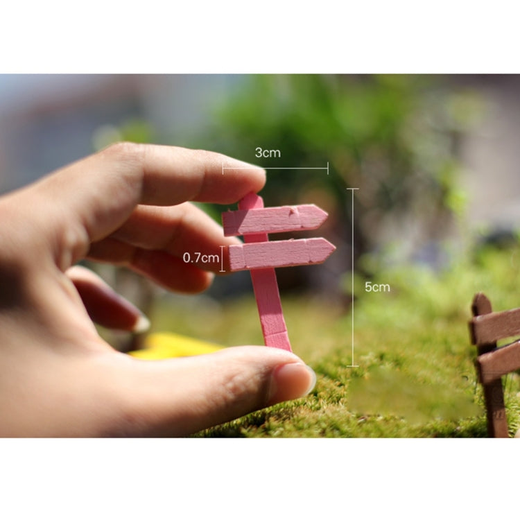 10pcs Mini Wooden Fences Signpost Garden Ornament DIY Plant Labels Pots Scenery Decoration Micro-landscape DIY Ornaments Multi-meat Wooden Ornaments, Random Color Delivery