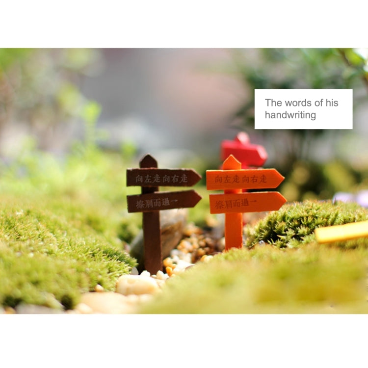 10pcs Mini Wooden Fences Signpost Garden Ornament DIY Plant Labels Pots Scenery Decoration Micro-landscape DIY Ornaments Multi-meat Wooden Ornaments, Random Color Delivery