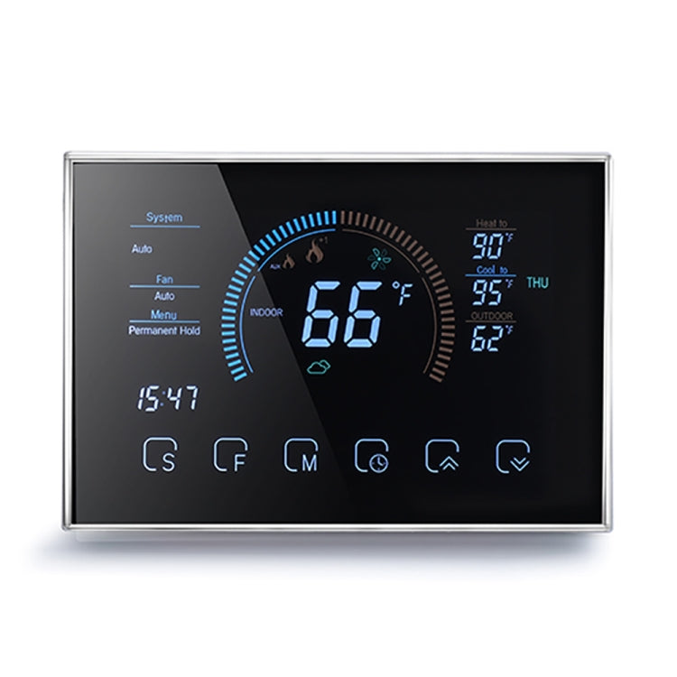 BHP-8000-B 3H2C 鏡面 智能家居溫控器 熱泵機房恆溫器 不帶WiFi AC 24V