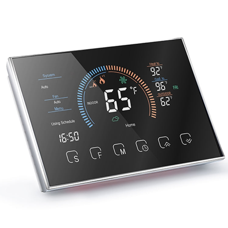 BHP-8000-B 3H2C 鏡面 智能家居溫控器 熱泵機房恆溫器 不帶WiFi AC 24V