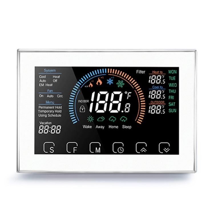 BHP-8000-B 3H2C 鏡面 智能家居溫控器 熱泵機房恆溫器 不帶WiFi AC 24V