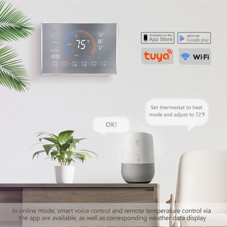 BHP-8000-WIFI-W 3H2C 鏡面 智能家居溫控器 熱泵機房恆溫器 帶WiFi AC 24V