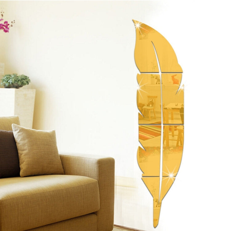 DIY羽毛風格亞克力鏡牆貼家居室壁畫裝飾藝術牆貼，尺寸：30*120cm