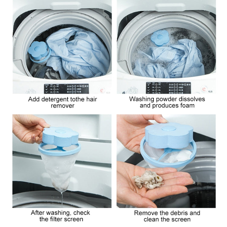 10pcs Plum-shaped Washing Machine Hair Removal Mesh Filter Bag Floating Style Washing Machine  Filtration Bag, Random Color Delivery