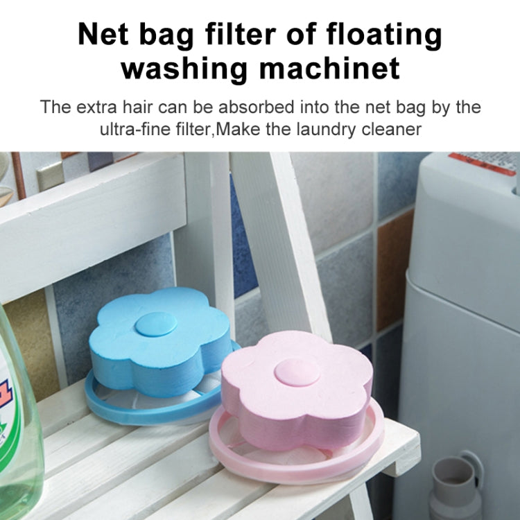 10pcs Plum-shaped Washing Machine Hair Removal Mesh Filter Bag Floating Style Washing Machine  Filtration Bag, Random Color Delivery