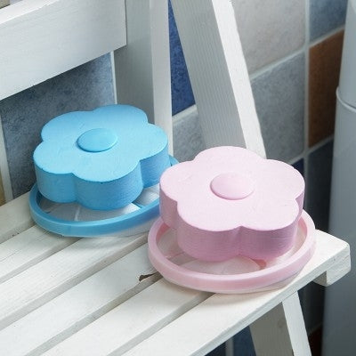 10pcs Plum-shaped Washing Machine Hair Removal Mesh Filter Bag Floating Style Washing Machine  Filtration Bag, Random Color Delivery