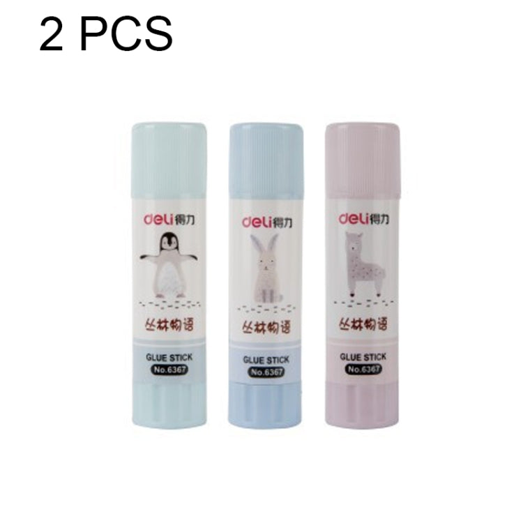 2個一賣 6367得力學校用品固體膠高粘度膠棒PVP固體膠，顏色隨機發貨