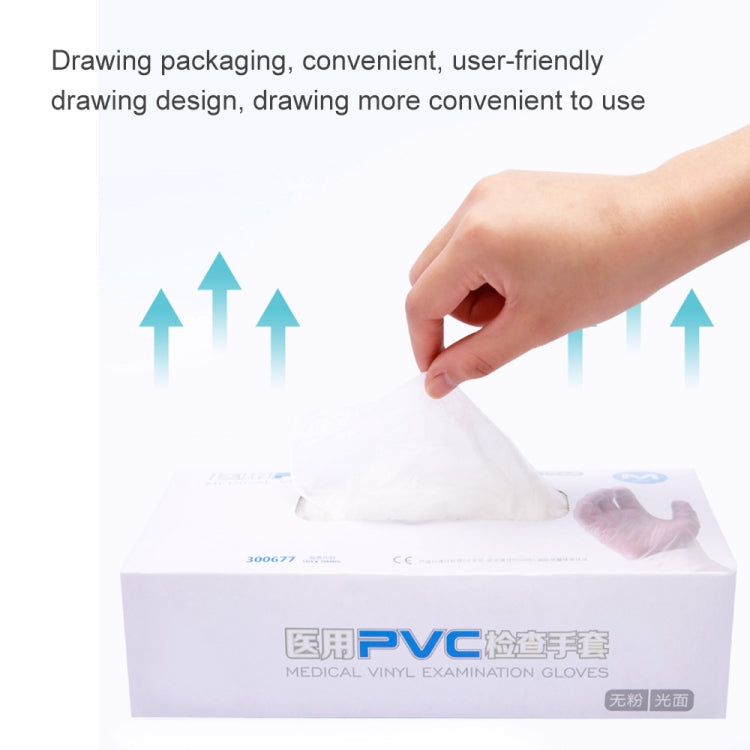 100隻一賣 一次性PVC檢查手套家用透明可觸屏防護手套，尺寸：L