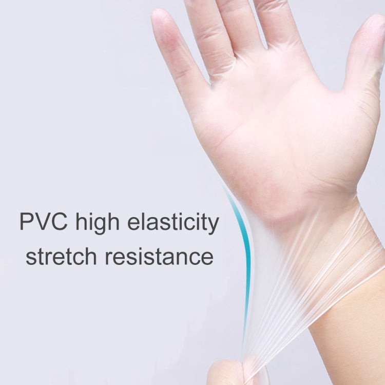 100隻一賣 一次性PVC檢查手套家用透明可觸屏防護手套，尺寸：L