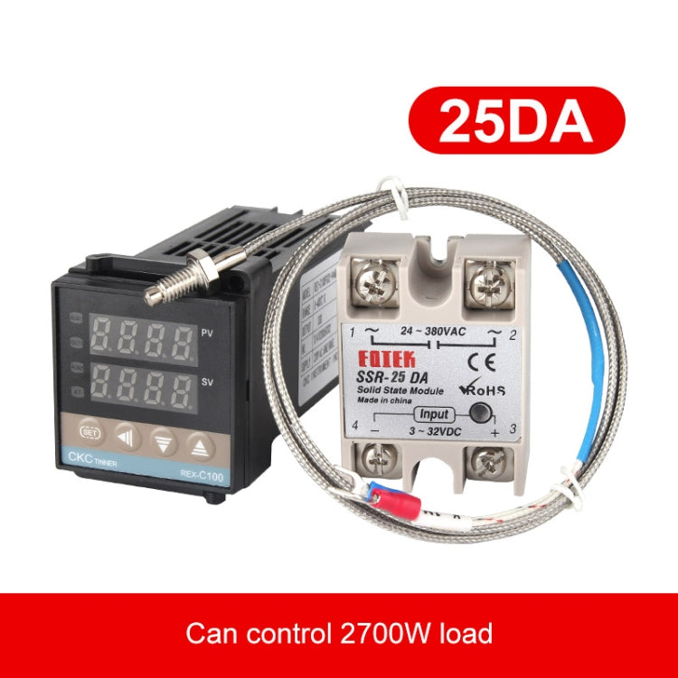REX-C100溫控器＋熱電偶＋SSR-25 DA固態繼電器智能溫控套裝