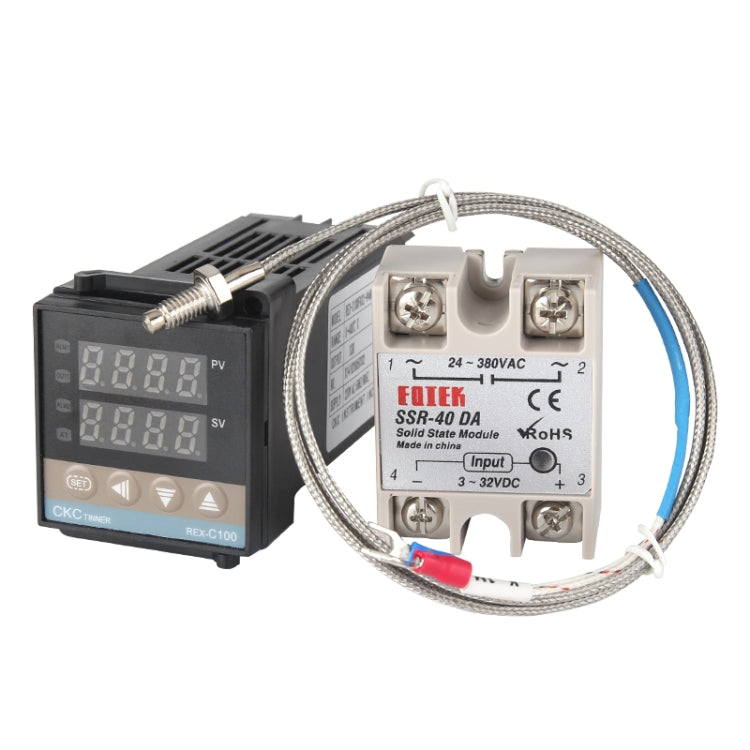 REX-C100溫控器＋熱電偶＋SSR-40 DA固態繼電器智能溫控套裝