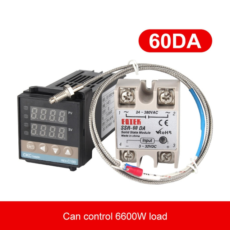 REX-C100溫控器＋熱電偶＋SSR-60 DA固態繼電器智能溫控套裝
