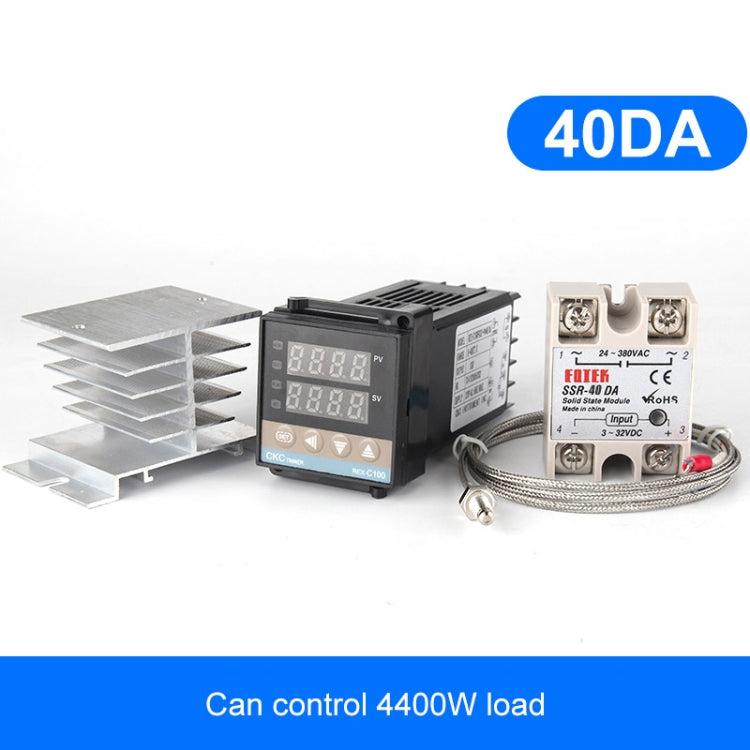 4400W REX-C100溫控器＋散熱器 + 熱電偶＋SSR-40 DA固態繼電器智能溫控套裝
