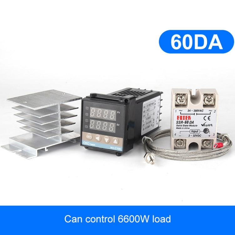 6600W REX-C100溫控器＋散熱器 + 熱電偶＋SSR-60 DA固態繼電器智能溫控套裝