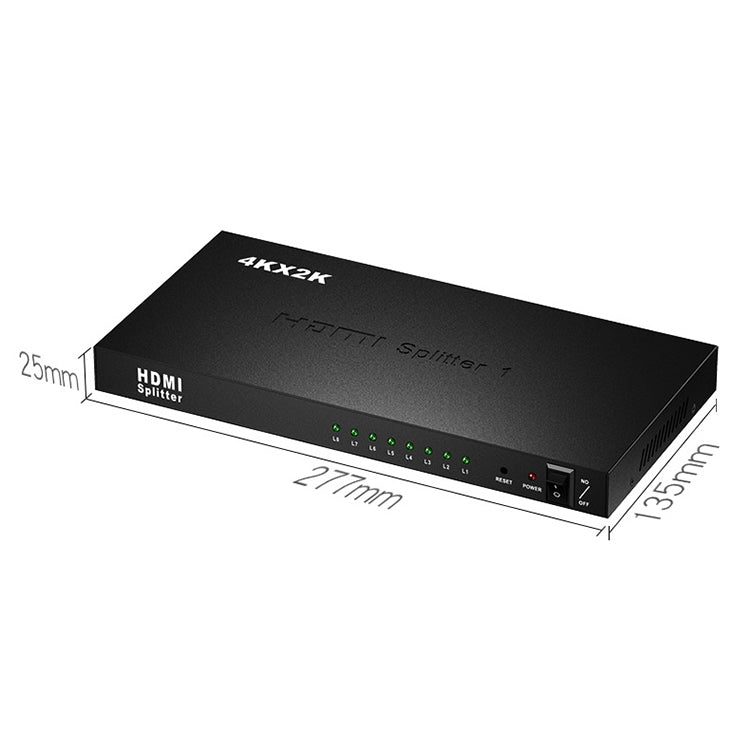 1 x 8 HDMI分配器分屏器，高清4K x 2K