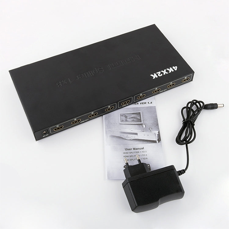 1 x 8 HDMI分配器分屏器，高清4K x 2K