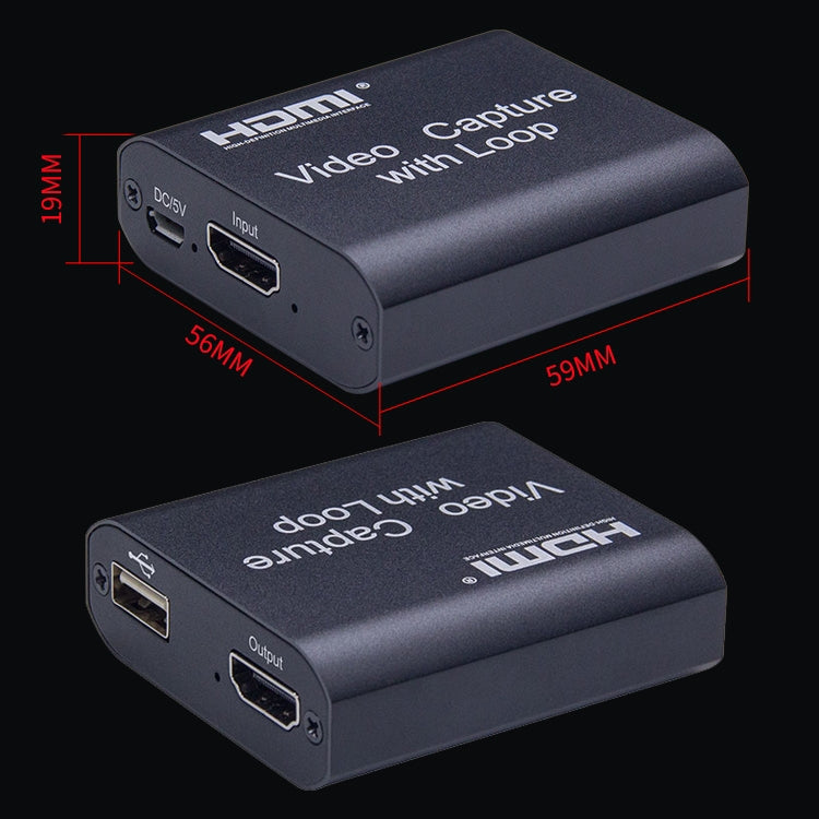 USB2.0轉HDMI帶環出4K高清採集卡