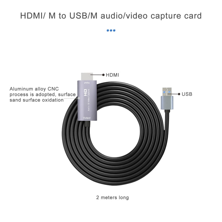 Z36 HDMI公頭 轉 USB公頭 音/視頻採集卡 線長：2米