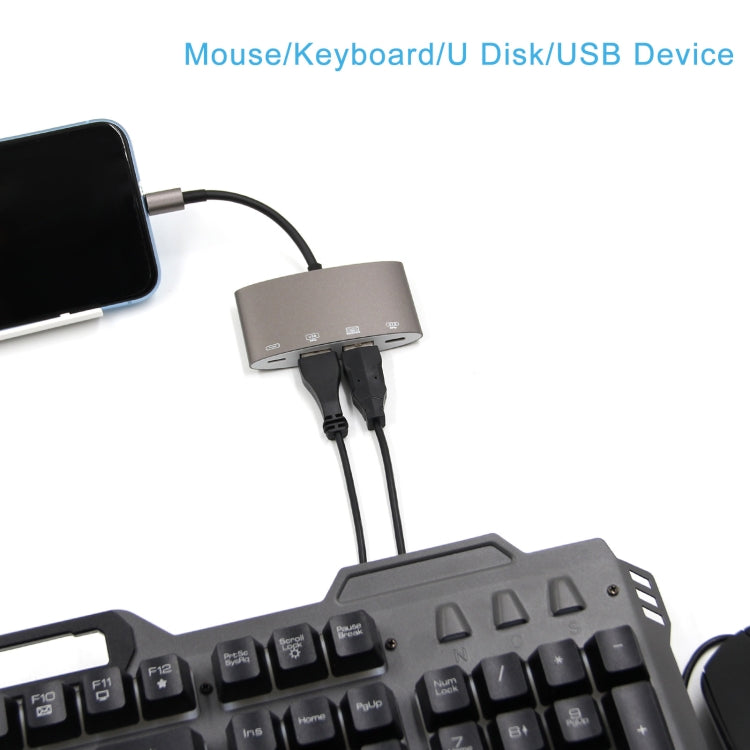 1040KEY 8 Pin轉USB+Type-C+OTG多功能轉換器
