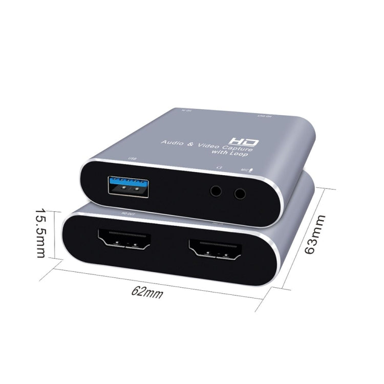 Z37 HDMI母頭+MIC接口 轉 HDMI母頭+音頻+USB音/視頻採集卡
