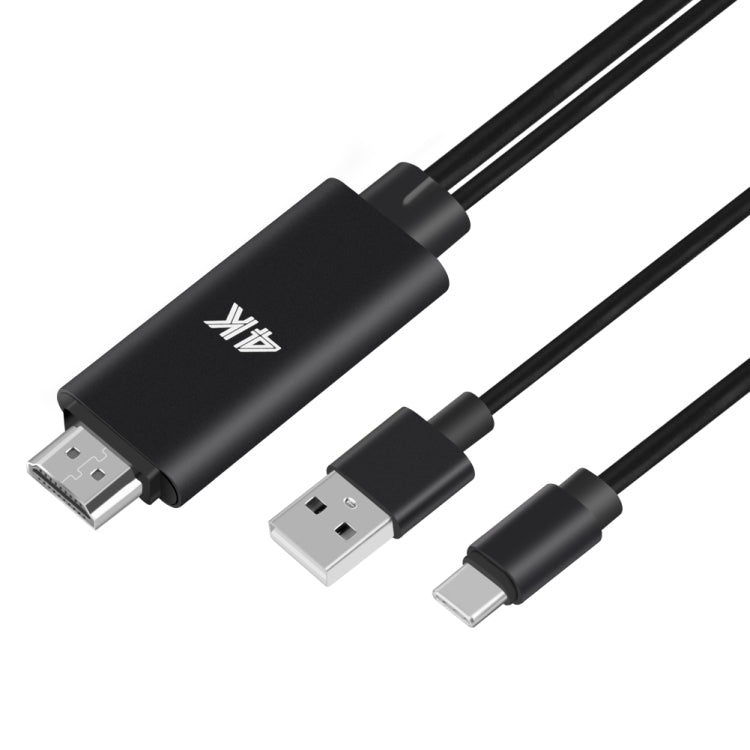 9572A USB供電 Type-C轉HDMI 4K 鋁合金同屏線，線長：1.8m